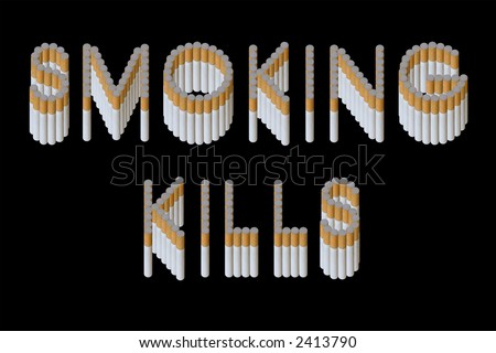 smoking kills logo. Words Smoking kills from