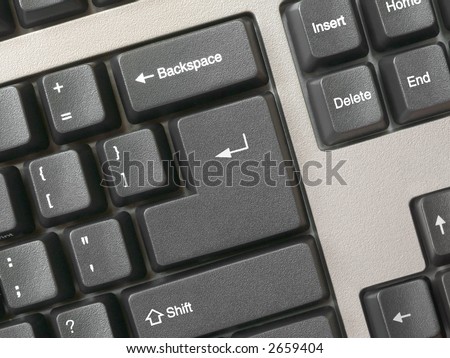 Keyboard -  key Enter, clean, isolated (clipping path for enter)