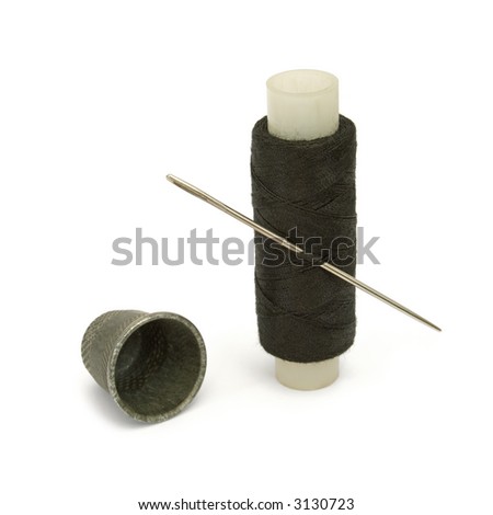 Thread, needle and thimble, 