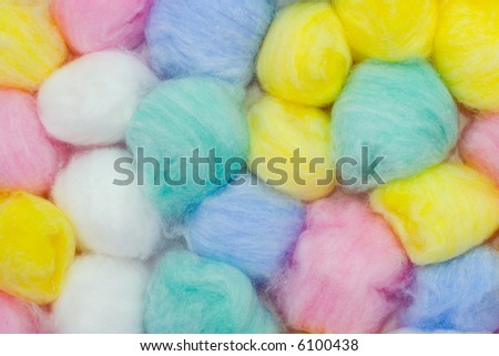 Cotton balls, abstact multicolored background