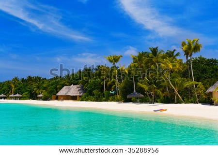 Beach at a tropical island - travel background