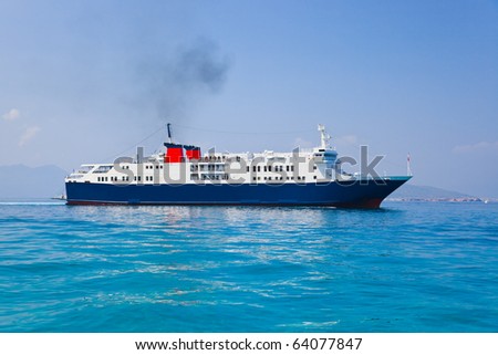 Passenger ship at sea - transportation background