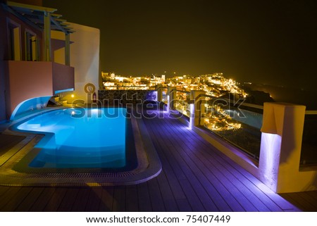 Santorini night - Greece vacation background