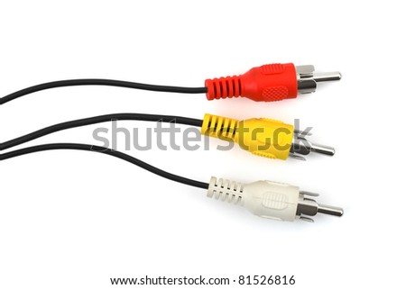 Video cables isolated on white background
