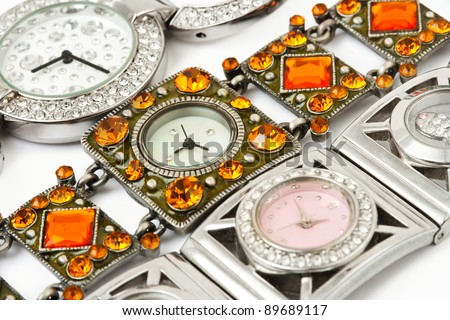 Group of woman watches - fashion background