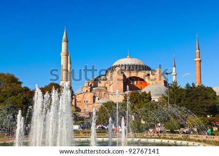 Hagia Sophia in Istanbul Turkey - architecture religion background