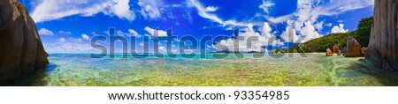Panorama of tropical beach - vacation nature background