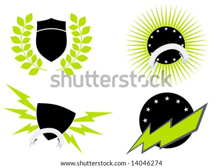 stock vector : shield flash logo