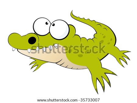Crocodile Funny Sign on Funny Crocodile Cartoon Stock Vector 35733007   Shutterstock