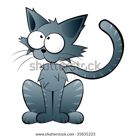 funny cat cartoons. vector : funny cartoon cat
