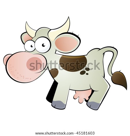 Funny Cartoon Cow Stock Vector Illustration 45181603 : Shutterstock