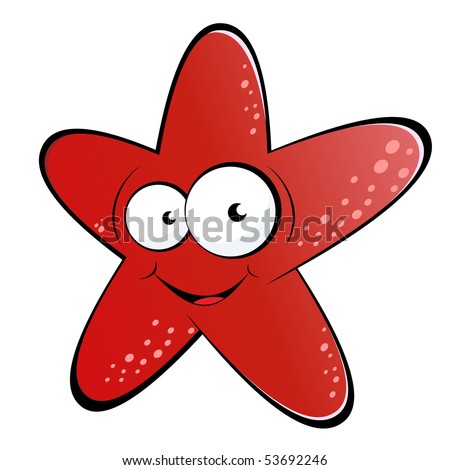 stock vector : funny cartoon starfish