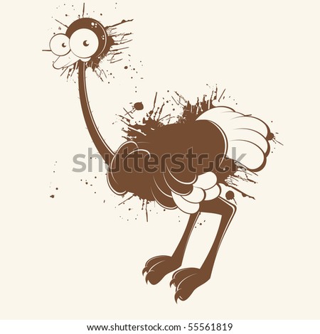 Ostrich Cartoon Character