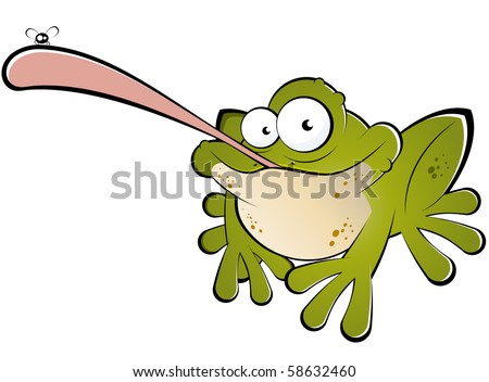 Funny Display Images on Funny Cartoon Frog Catching Fly Stock Vector 58632460   Shutterstock