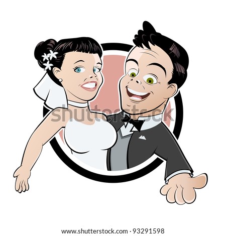 stock vector funny wedding cartoon