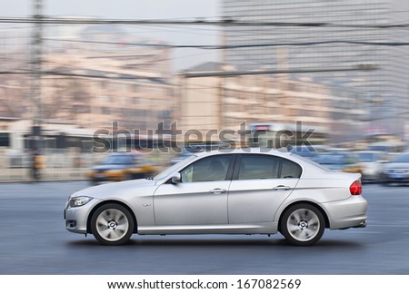 BEIJING-DEC. 6. BMW 3 Series. In the first half of 2013 BMW sold 183,000 cars and SUVÃ?Â¢??s in China, a 15% surge. U.S. accounts for 173,000, a more sober 9% percent increase. Beijing, Dec. 6. 2013.
