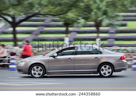 WENZHOU-CHINA-NOV. 19, 2014. Volvo S80L on the street. Volvo will become the first major global automaker to export cars from China to the United States, the company has announced on January 12, 2015.