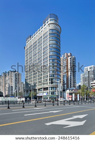 SHANGHAI-DEC. 5, 2014. Real estate in city center. Goldman Sachs statistics showed that over the past six years, housing price hikes have outpaced income rises by 30 % in Shanghai and 80 % in Beijing.