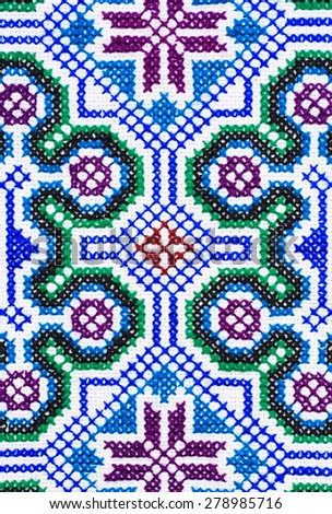 Chinese embroidery pattern, Yunnan Province, China
