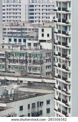 Density of living in Chinese urban areas, Haiko, China