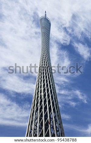 GUANGZHOU-CHINA-DEC. 14: Guangzhou Canton tower on Dec. 14, 2009 in Guangzhou, China. It became operational on Sept 29 2010.  At 459 meters it is China?s tallest structure and the seventh-tallest in the world.