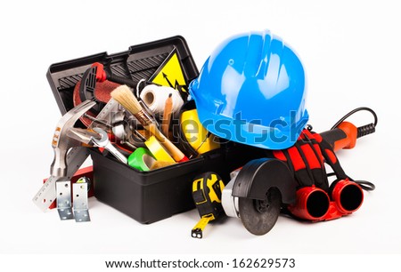 worker tools isolated on white worker tools isolated on white