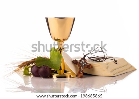 holy communion composition isolated on white