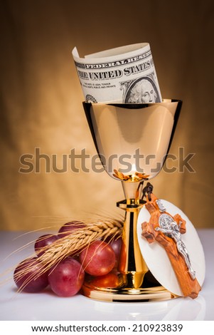 holy communion and dollar money