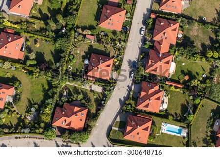 Aerial view of Wroclaw city suburbs in Poland.