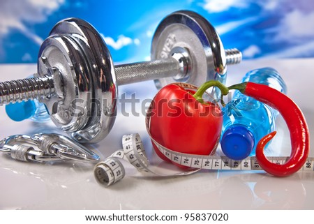 fitness gear and  food