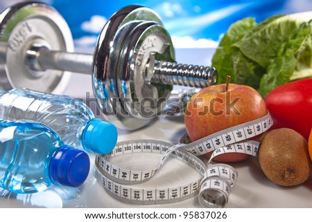 fitness gear and  food