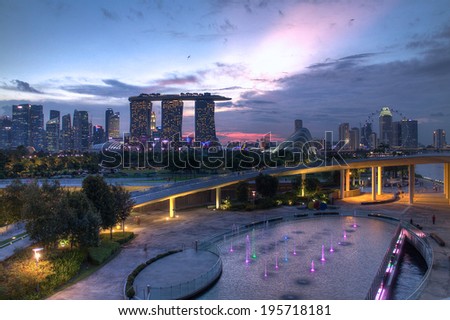 SINGAPORE - MAY 25: Marina Bay Sands, an integrated resort fronting Marina Bay, May 25, 2014 in Singapore. The wold\'s most expensive standalone casino property.