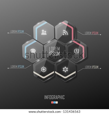 Glass infographic template design Glass infographic template design