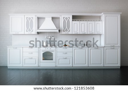 Classic Kitchen In Luxury Apartment