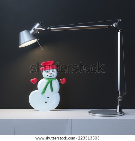 New Year cookie under the lamp light in room interior