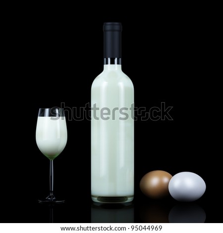 milk in a bowl for wine and eggs