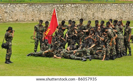 KUALA LUMPUR, MALAYSIA - SEPT. 30: Battalion Tuah group photo at  Convocation Festival at National Defense University Of Malaysia, Kuala Lumpur, Malaysia on September 30, 2011.