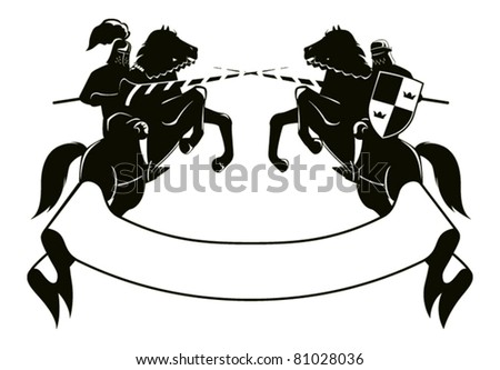 Two Knights Fighting On Horseback Combat Embarked On Its Hind Legs, The