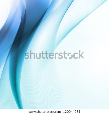 Abstract blue background,  futuristic wavy illustration