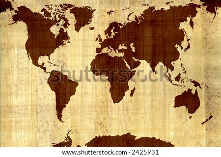 World map on papyrus