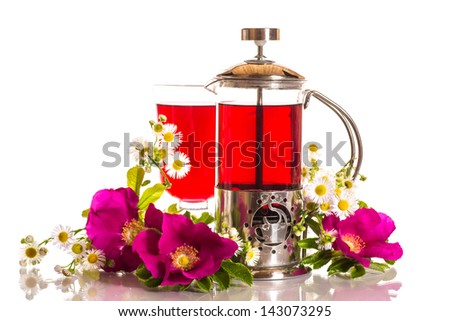 flower rose hips and rose hip tea