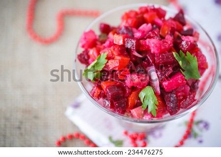 diet of boiled vegetables salad with beets