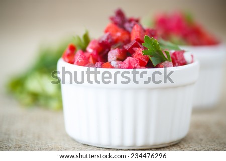 diet of boiled vegetables salad with beets