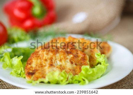 roasted vegetable cutlets with herbs on a plate