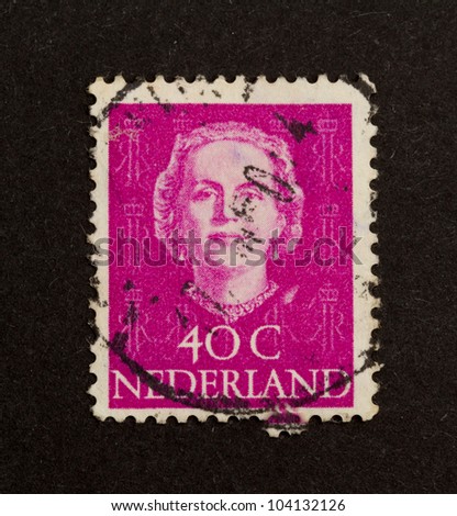 HOLLAND - CIRCA 1970: Stamp printed in the Netherlands shows the head of state, circa 1970
