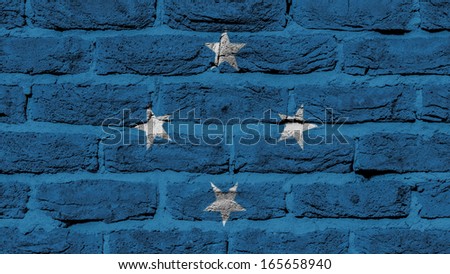 Very old brick wall texture, flag of Micronesia