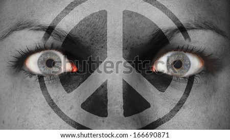 Women eye, close-up, eyes wide open, peace