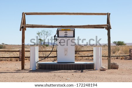Old style fuel pump, Namib desert, Namibia