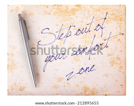 Old paper grunge background, white and brown - Step out of your comfort zone