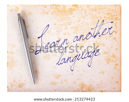 Old paper grunge background, white and brown - Learn another language